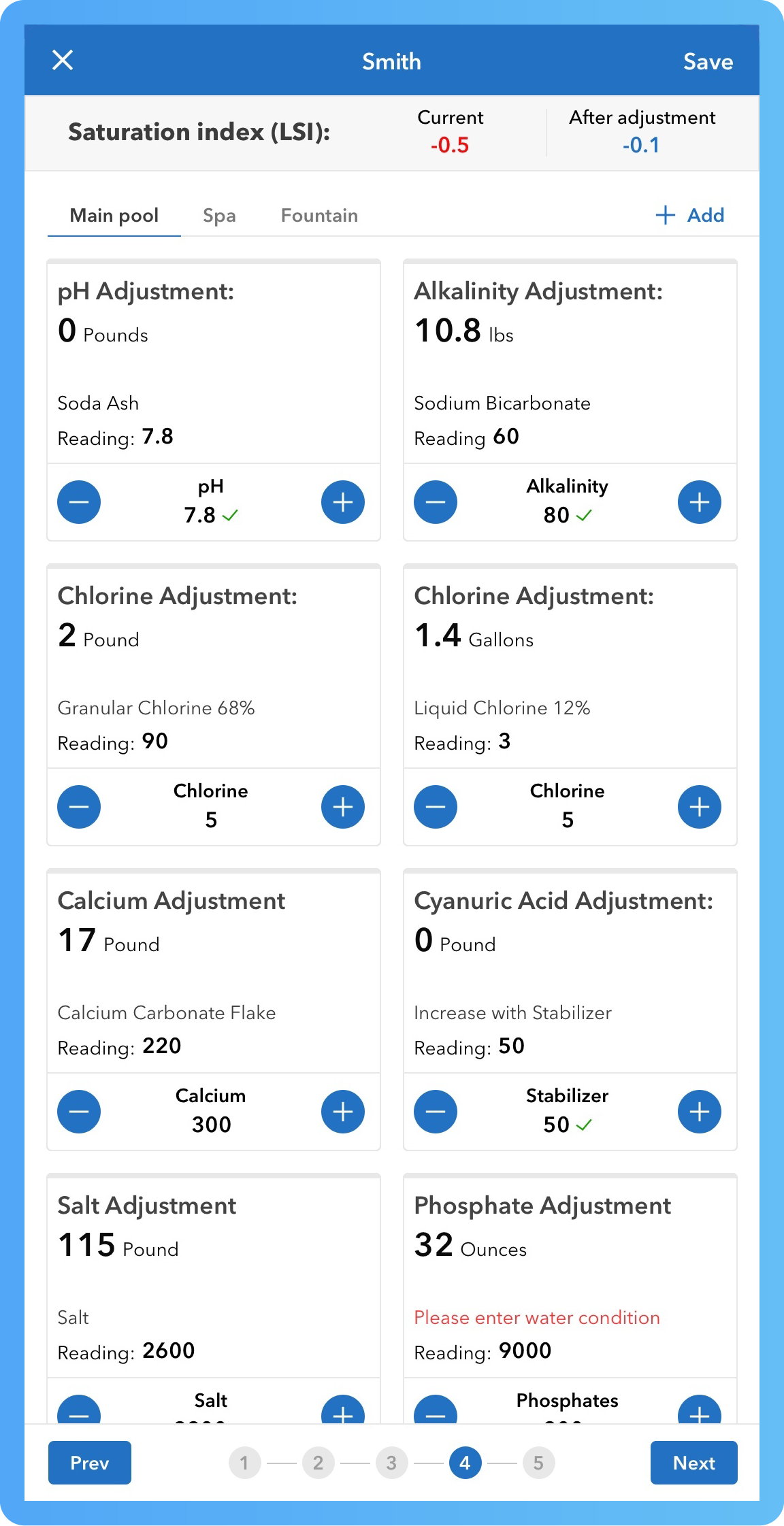 Pool Service Software - Chemistry Calculator